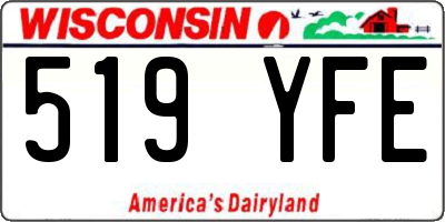 WI license plate 519YFE