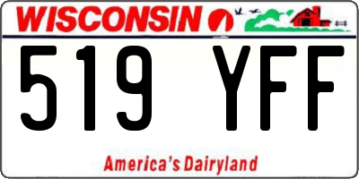 WI license plate 519YFF