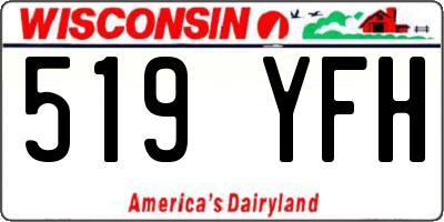 WI license plate 519YFH