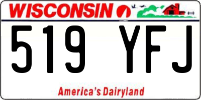 WI license plate 519YFJ