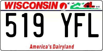 WI license plate 519YFL