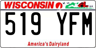WI license plate 519YFM