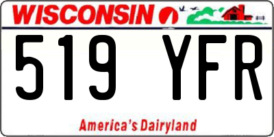 WI license plate 519YFR