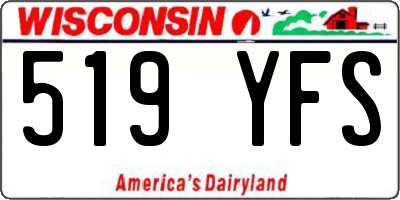 WI license plate 519YFS
