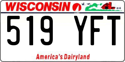 WI license plate 519YFT