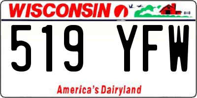 WI license plate 519YFW