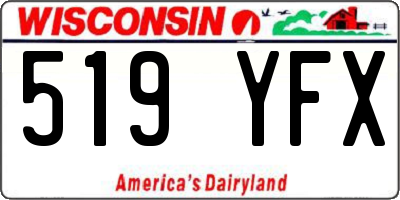 WI license plate 519YFX