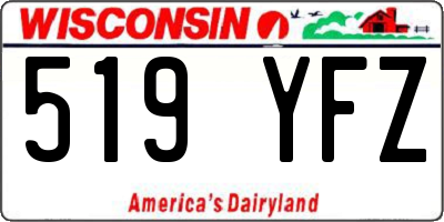WI license plate 519YFZ