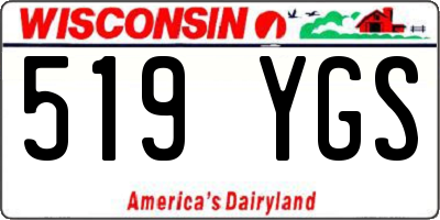WI license plate 519YGS