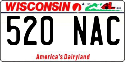 WI license plate 520NAC