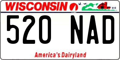 WI license plate 520NAD