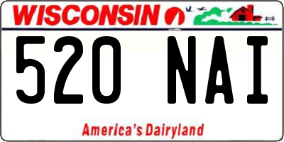 WI license plate 520NAI