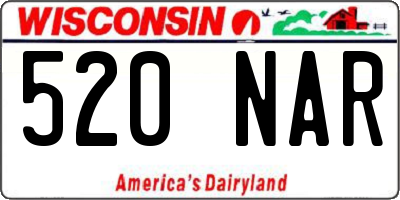 WI license plate 520NAR