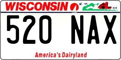 WI license plate 520NAX