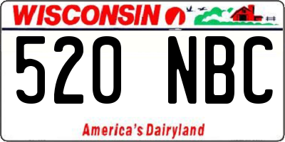 WI license plate 520NBC