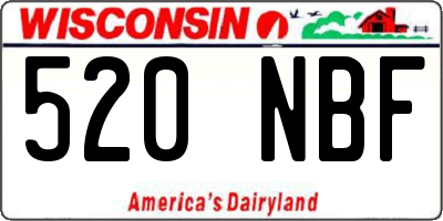 WI license plate 520NBF