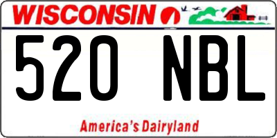 WI license plate 520NBL