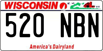 WI license plate 520NBN