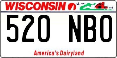 WI license plate 520NBO