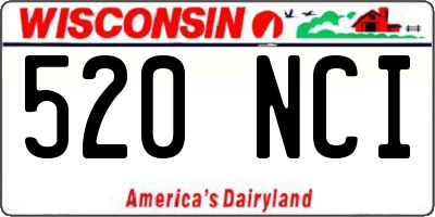WI license plate 520NCI