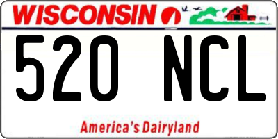 WI license plate 520NCL