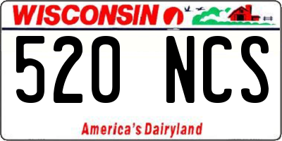 WI license plate 520NCS