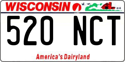 WI license plate 520NCT