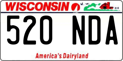 WI license plate 520NDA