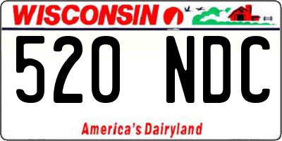 WI license plate 520NDC