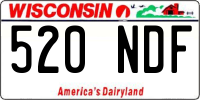 WI license plate 520NDF