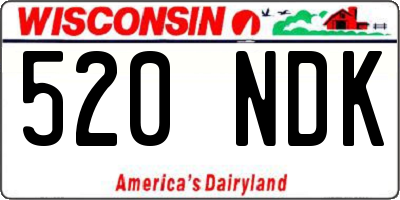 WI license plate 520NDK