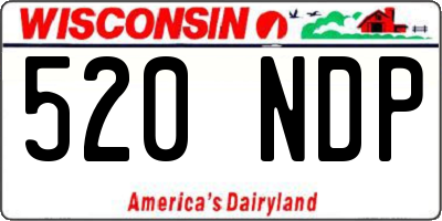 WI license plate 520NDP