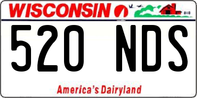 WI license plate 520NDS