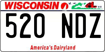 WI license plate 520NDZ