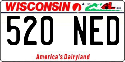 WI license plate 520NED
