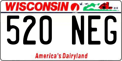 WI license plate 520NEG