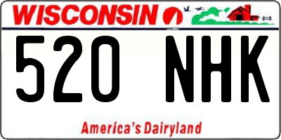 WI license plate 520NHK