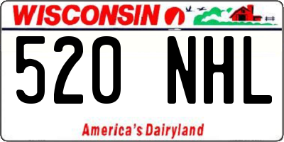 WI license plate 520NHL