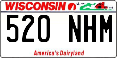 WI license plate 520NHM
