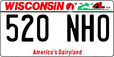 WI license plate 520NHO