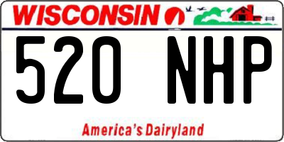 WI license plate 520NHP