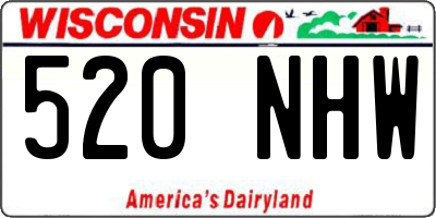 WI license plate 520NHW