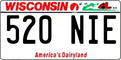 WI license plate 520NIE