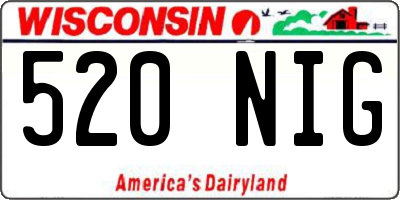 WI license plate 520NIG