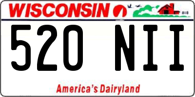 WI license plate 520NII