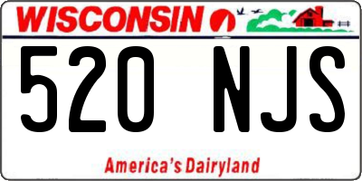 WI license plate 520NJS