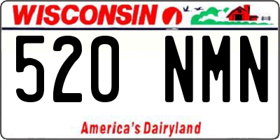 WI license plate 520NMN