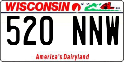 WI license plate 520NNW