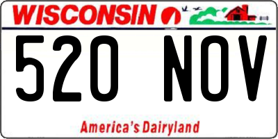 WI license plate 520NOV