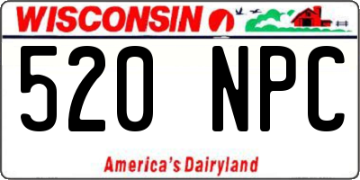 WI license plate 520NPC